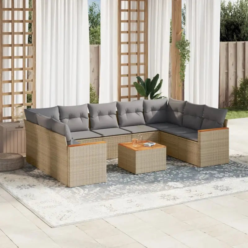 Zwarte tuinset met gepoedercoat staal en waterdichte tas voor buitengebruik - Beige en grijs / Met tafel - Tuinsets