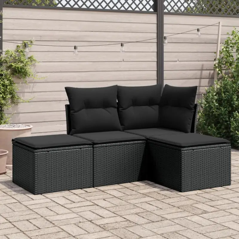 Zwarte tuinset met gepoedercoat staal en waterdichte tas afmetingen - Zwart / Zonder tafel - Tuinsets