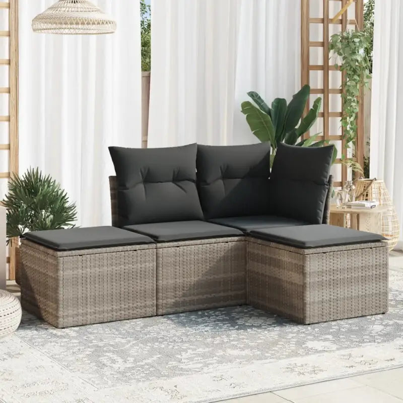 Zwarte tuinset met gepoedercoat staal en waterdichte tas afmetingen - Lichtgrijs / Zonder tafel - Tuinsets