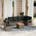 Zwarte tuinset met gepoedercoat staal en waterdichte tas - Grijs / 3x midden + Tafel + hoek - Tuinsets