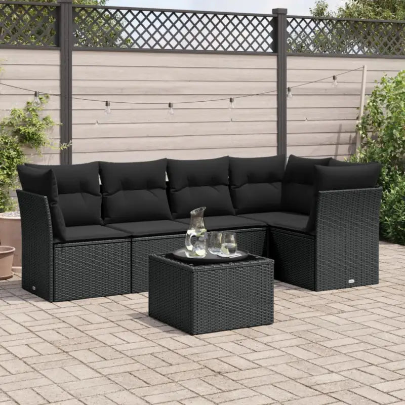 Zwarte tuinset met gepoedercoat staal en waterdichte tas voor buiten - Zwart / Met tafel - Tuinsets