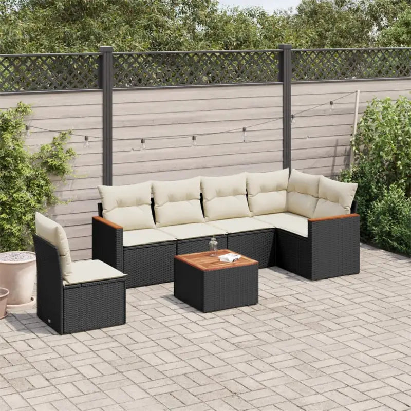 Zwarte tuinset met gepoedercoat staal en waterdichte tas voor buiten - Zwart en crème / Met tafel - Tuinsets