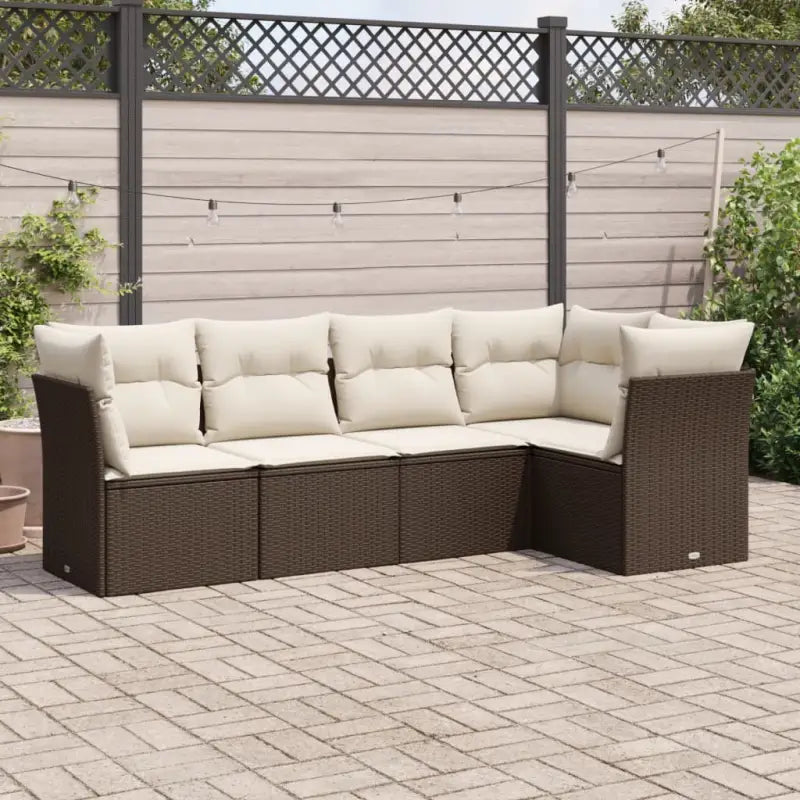 Zwarte tuinset met gepoedercoat staal en waterdichte tas voor buiten - Bruin en crème / Zonder tafel - Tuinsets