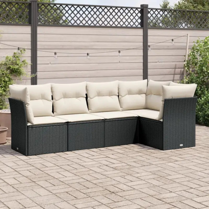 Zwarte tuinset met gepoedercoat staal en waterdichte tas voor buiten - Zwart en crème / Zonder tafel - Tuinsets