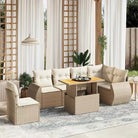 Zwarte tuinset met gepoedercoat staal voor buitenplezier - beige en crèmekleurig / Tafel + 3x hoek + 3x midden