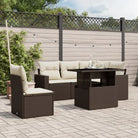 Zwarte tuinset met gepoedercoat staal voor comfortabel buiten genieten - Bruin en crème / Met tafel - Tuinsets