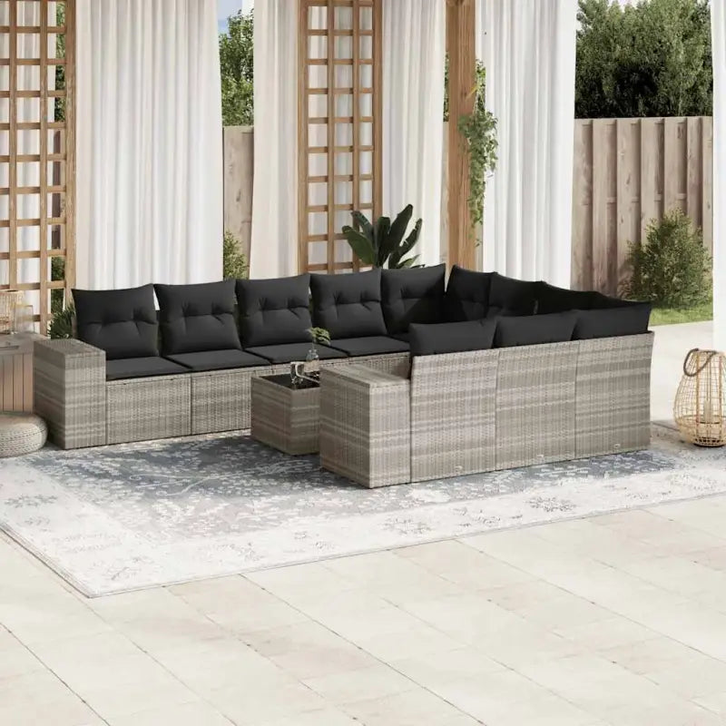 Zwarte tuinset met gepoedercoat staal voor comfortabel buiten genieten - Lichtgrijs / Zonder tafel - Tuinsets