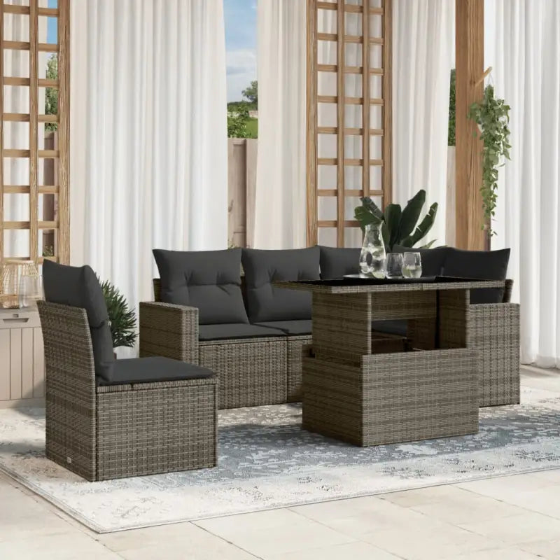 Zwarte tuinset met gepoedercoat staal voor comfortabel buiten genieten - Grijs / Met tafel - Tuinsets