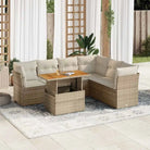 Zwarte tuinset met gepoedercoat staal voor comfortabel buiten genieten - beige en crèmekleurig / 3x hoek + Tafel + 3x