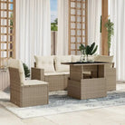 Zwarte tuinset met gepoedercoat staal voor comfortabel buiten genieten - beige en crèmekleurig / Met tafel - Tuinsets
