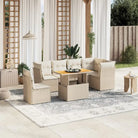Zwarte tuinset met gepoedercoat staal voor comfortabel buiten genieten - beige en crèmekleurig / Tafel + 3x hoek + 3x