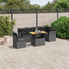 Zwarte tuinset met gepoedercoat staal voor comfortabel buiten genieten - Zwart / Tafel + 3x hoek + 3x midden - Tuinsets