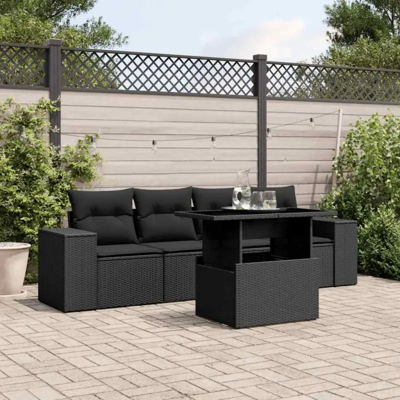 Zwarte tuinset met gepoedercoat staal voor comfortabel buiten genieten - Zwart / zonder opbergruimte - Tuinsets