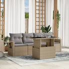 Zwarte tuinset met gepoedercoat staal voor comfortabel buitenleven - Beige en grijs / zonder opbergruimte - Tuinsets