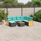 Zwarte tuinset met gepoedercoat staal voor comfortabel buitenverblijf - Zwart en blauw / Met tafel - Tuinsets