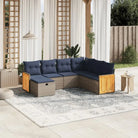 Zwarte tuinset met gepoedercoat staal voor comfortabel buitenverblijf - Grijs en blauw / Zonder tafel - Tuinsets