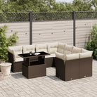 Zwarte tuinset met gepoedercoat staal voor comfortabele buitenruimte - Bruin en crème / zonder opbergruimte - Tuinsets