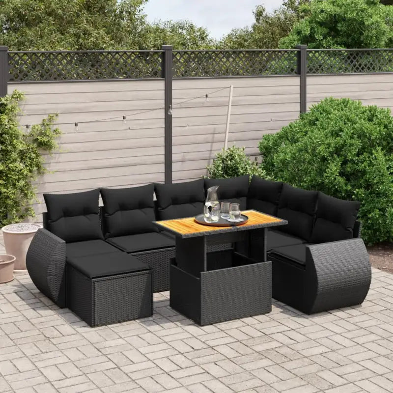 Zwarte tuinset met gepoedercoat staal voor terras en tuin ontspanning - Tuinsets