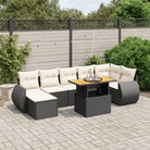 Zwarte tuinset met gepoedercoat staal voor terras en tuin ontspanning - Zwart en crème / 3x midden + 3x hoek