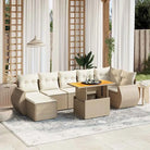Zwarte tuinset met gepoedercoat staal voor terras en tuin ontspanning - beige en crèmekleurig / 3x midden + 3x hoek