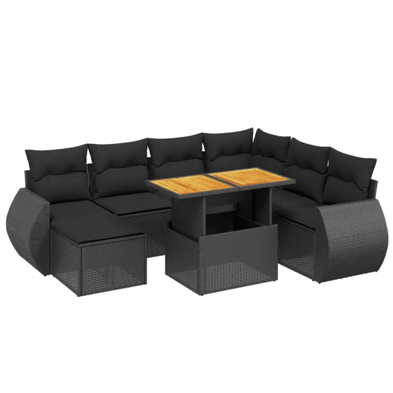 Zwarte tuinset met gepoedercoat staal voor terras en tuin ontspanning - Tuinsets