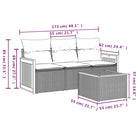 Zwarte tuinset met poly rattan en gepoedercoat staal voor comfortabel buitenplezier - Tuinsets