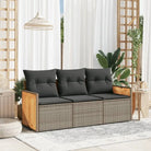 Zwarte tuinset met poly rattan en gepoedercoat staal voor comfortabel buitenplezier - Grijs / Zonder tafel - Tuinsets