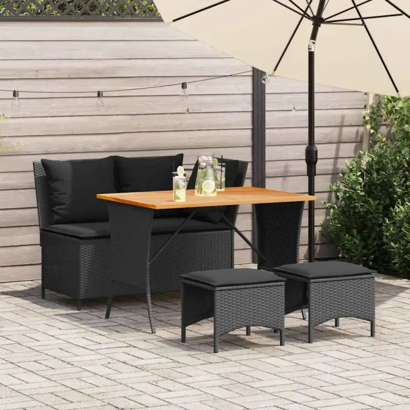 Zwarte tuinset met wasbare hoes en gepoedercoat staal - Tuinsets