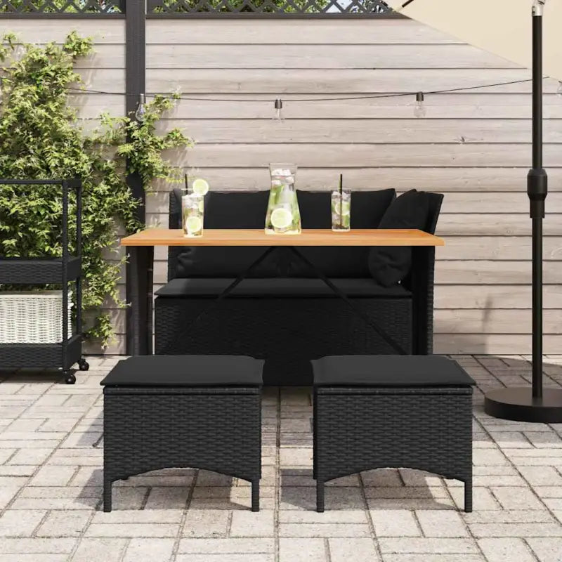 Zwarte tuinset met wasbare hoes en gepoedercoat staal - Tuinsets
