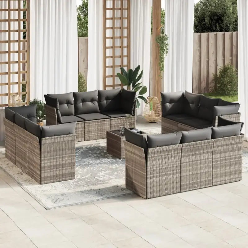 Zwarte tuinset met waterdichte tas en gepoedercoat staal comfortabel buiten - Lichtgrijs / Met tafel - Tuinsets