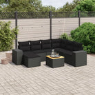 Zwarte tuinset met waterdichte tas en gepoedercoat staal voor buiten - Zwart / 3x midden + hoek + voetensteun + Tafel