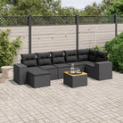 Zwarte tuinset met waterdichte tas en gepoedercoat staal voor buiten - Zwart / hoek + 3x midden + voetensteun + Tafel