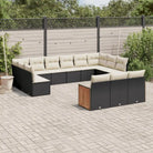 Zwarte tuinset met waterdichte zak en gepoedercoat staal voor buiten - Zwart en crème / Zonder tafel - Tuinsets