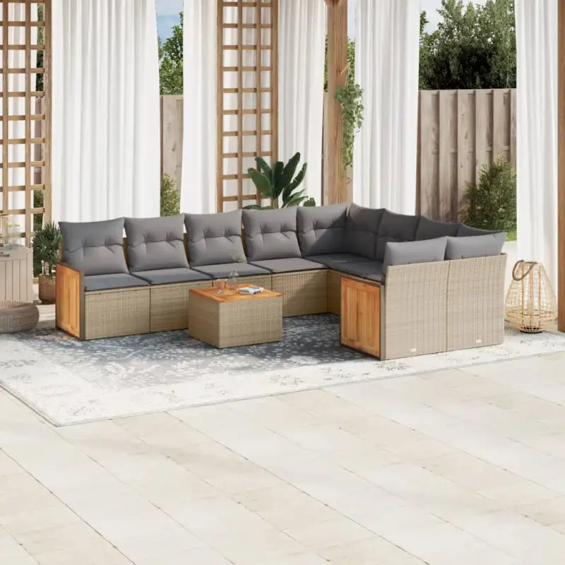 Zwarte tuinset met waterdichte zak en gepoedercoat staal voor buiten - Beige en grijs / Met tafel - Tuinsets