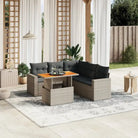 Zwarte tuinset van gepoedercoat staal met comfortabele afmetingen - Grijs / 3x hoek + 2x midden + Tafel - Tuinsets