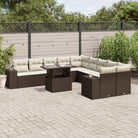 Zwarte tuinset van gepoedercoat staal met comfortabele afmetingen - Bruin en crème / Met tafel - Tuinsets