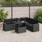Zwarte tuinset van gepoedercoat staal met comfortabele afmetingen - Zwart / met opbergruimte - Tuinsets