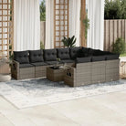Zwarte tuinset van gepoedercoat staal met comfortabele afmetingen - Grijs / Zonder tafel - Tuinsets
