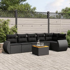 Zwarte tuinset van gepoedercoat staal met comfortabele afmetingen - Zwart / 3x midden + Tafel + hoek - Tuinsets