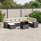Zwarte tuinset van gepoedercoat staal met comfortabele afmetingen - Zwart en crème / zonder opbergruimte - Tuinsets