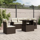 Zwarte tuinset van gepoedercoat staal met comfortabele afmetingen - Bruin en crème / Met tafel - Tuinsets