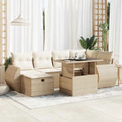 Zwarte tuinset van gepoedercoat staal met comfortabele afmetingen - beige en crèmekleurig / met opbergruimte - Tuinsets