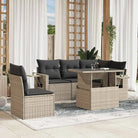 Zwarte tuinset van gepoedercoat staal met comfortabele afmetingen - Lichtgrijs / Met tafel - Tuinsets