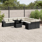 Zwarte tuinset van gepoedercoat staal met comfortabele afmetingen - Zwart en crème / Met tafel - Tuinsets