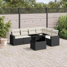 Zwarte tuinset van gepoedercoat staal met comfortabele afmetingen - Zwart en crème / zonder opbergruimte - Tuinsets