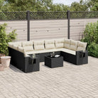 Zwarte tuinset van gepoedercoat staal met waterdichte tas en afmetingen - Zwart en crème / Met tafel - Tuinsets