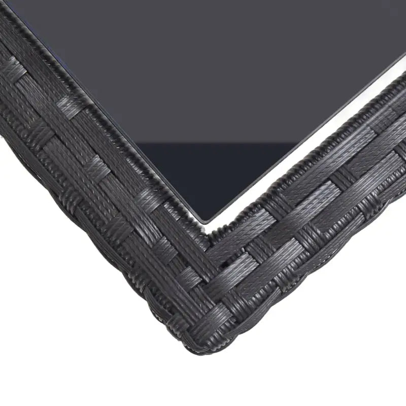 Zwarte tuinset van gepoedercoat staal met weerbestendig PE-rattan - Zwart - Tuinsets