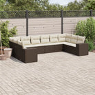 Zwarte tuinset van gepoedercoat staal voor buitenplezier - Bruin en crème / Zonder tafel - Tuinsets