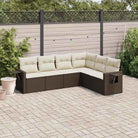 Zwarte tuinset van gepoedercoat staal voor comfortabel buiten genieten - Bruin en crème / Zonder tafel - Tuinsets