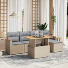 Zwarte tuinset van gepoedercoat staal voor comfortabel buiten genieten - Beige en grijs / zonder opbergruimte - Tuinsets